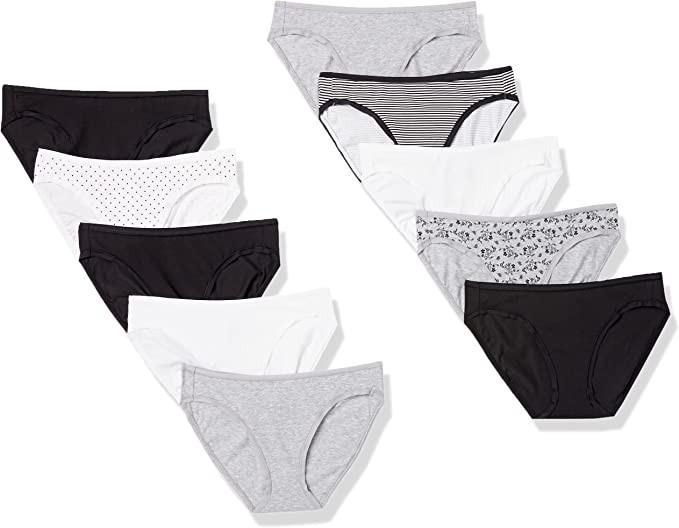 Amazon Essentials Women's Cotton Bikini Brief Underwear, Multipacks