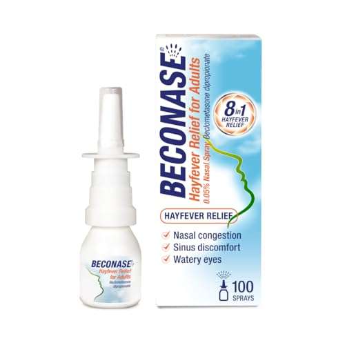 Beconase Hayfever Relief Nasal Spray, 8 in 1 Effective Relief for Allergy Symptoms,100 Sprays (£4.20/£3.97 with S&S+5% Voucher On 1st S&S
