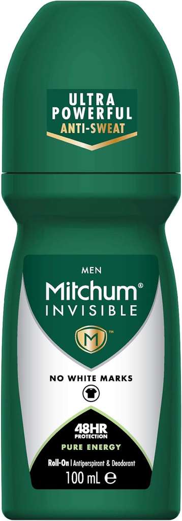 Mitchum Invisible Men 48HR Protection Roll On Anti-Perspirant & Deodorant, Alcohol Free 100ml (£1.98/£1.87 on S&S) + 5% Off 1st S&S