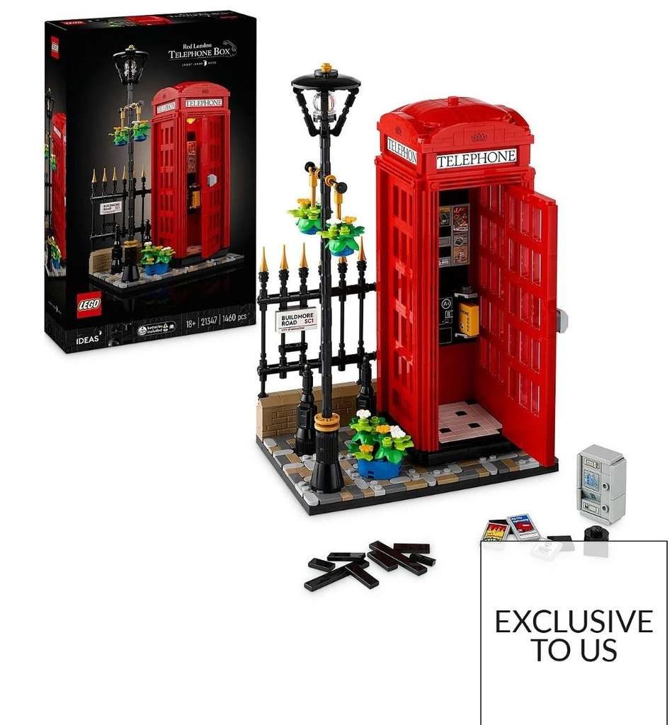LEGO Ideas Red London Telephone Box Set 21347 / Icons 10321 Corvette Model Car £103.99 (Free C&C)