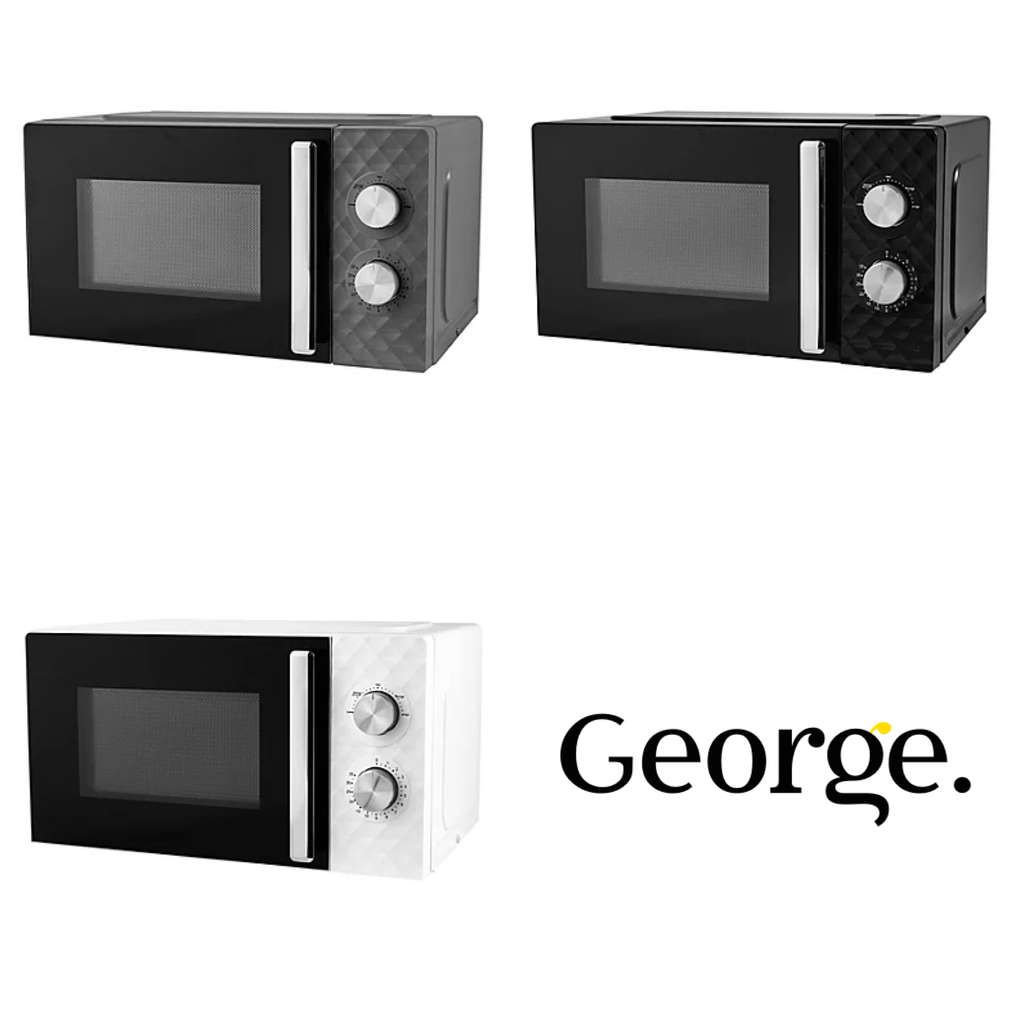 17L Diamond Texture Manual Microwave £39.20 at checkout 3 colours available,Black, White or Grey + free click & collect