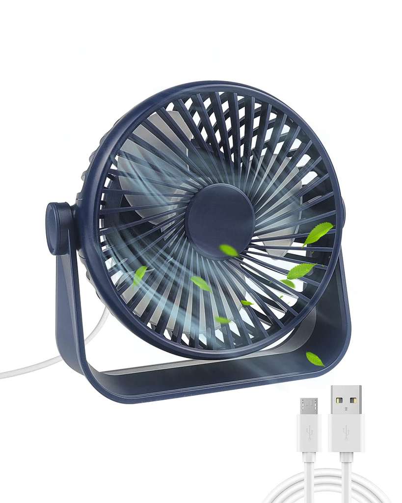 Maxesla USB Desk Fan, 4 Speeds Royal Blue w/voucher - Sold by SILENT FLYING / FBA