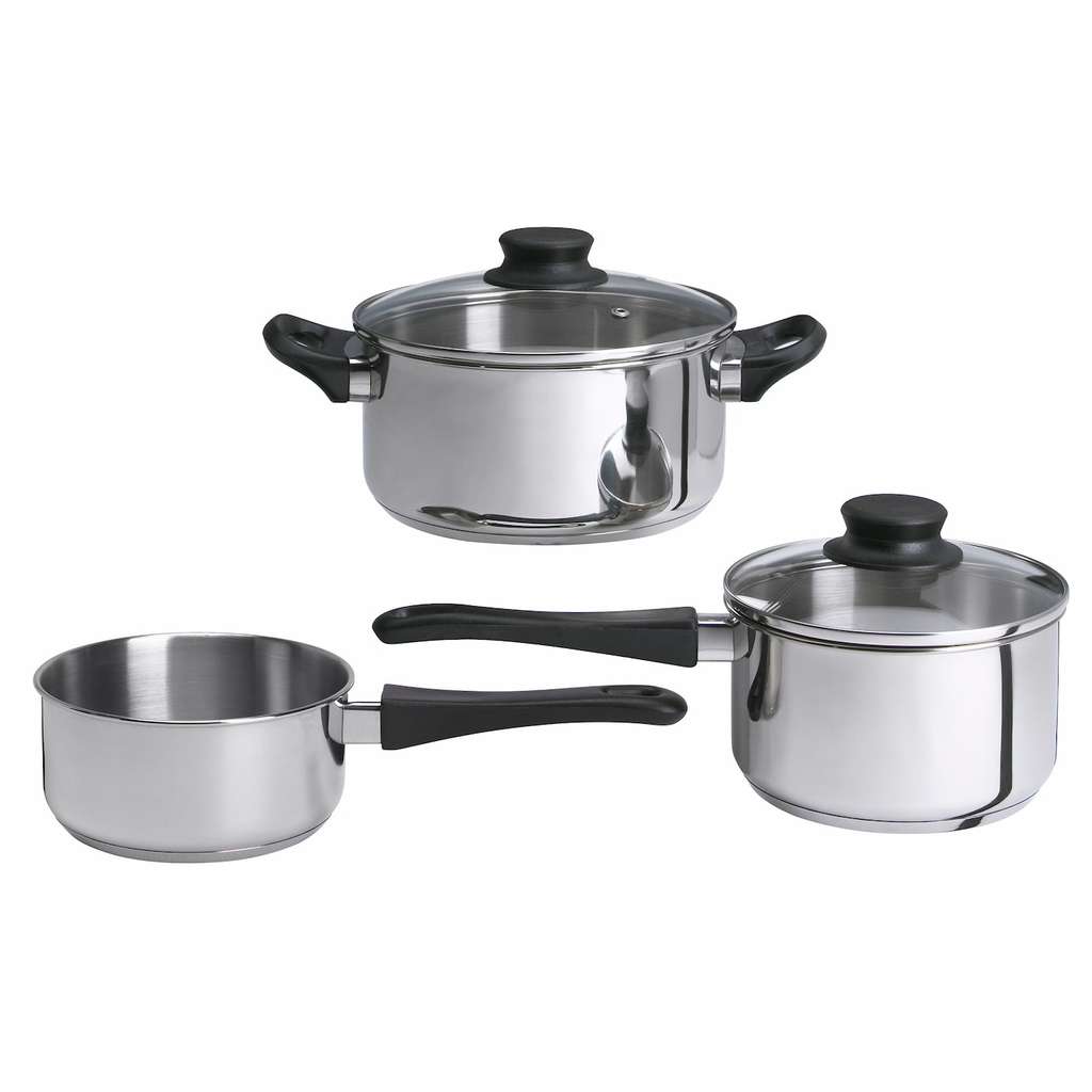 ANNONS 5-Piece Cookware Set, Glass/Stainless Steel (Ikea Members via App) - Free Click & Collect