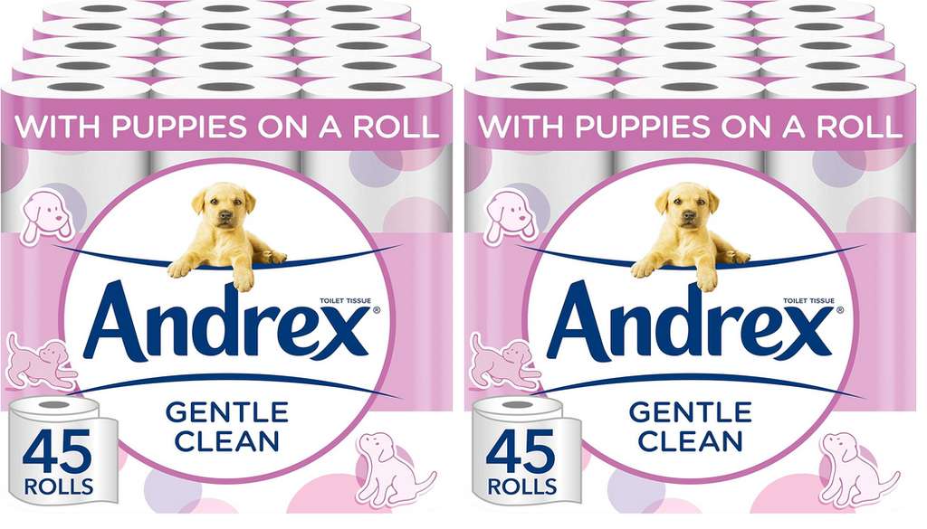 2 x Andrex Gentle Clean Toilet Rolls 45 Toilet Roll Pack (90 Rolls In Total) (£26.43 with Subscribe & Save)