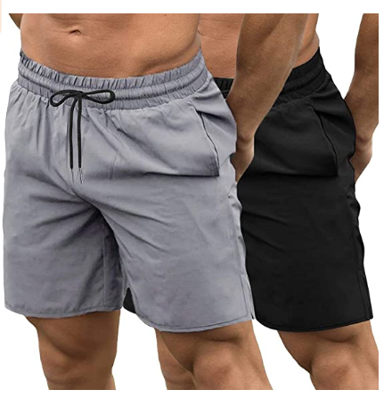 COOFANDY Men's 2-Pack Gym Workout Shorts Quick Dry Bodybuilding Weightlifting Pants Training Running Jogging Pants with Pockets