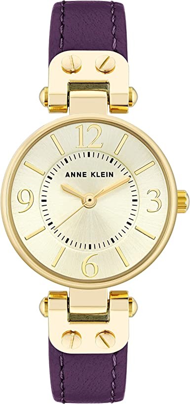 ANNE KLEIN Women's 10/9442 Leather Strap Watch