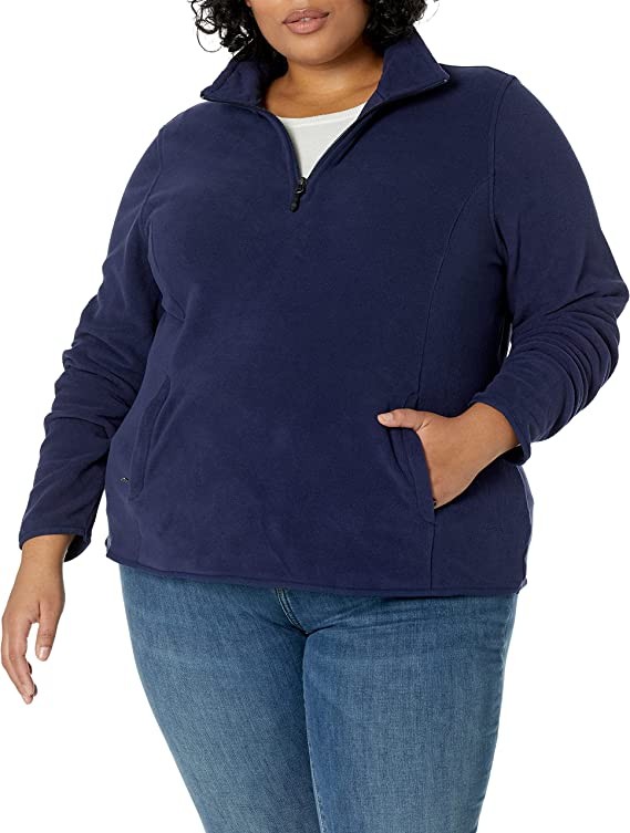 Amazon Essentials Women's Classic Fit Long-Sleeve Quarter-Zip Polar Fleece Pullover Jacket (Available in Plus Size)