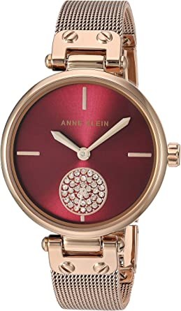 Anne Klein Ladies Premium Crystal Embellished Mesh Bracelet Watch